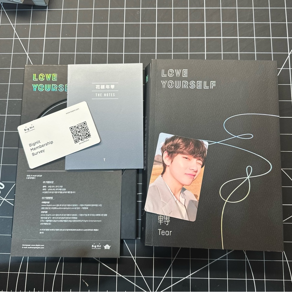 BTS Love Yourself: Tear Version Y Album V Photocard Included & Folded Poster
